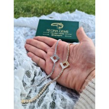 Regina Gems Geoluxe Square Elegance Bileklik Altın