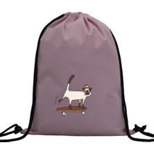 Hero Tasarım Hero tasarım Kedi - Ipli Spor Sırt Çantası - Günlük - Okul 35*46CM One Size | INN1103