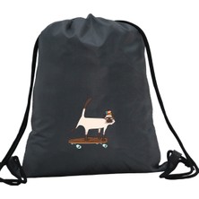 Hero Tasarım Hero tasarım Kedi - Ipli Spor Sırt Çantası - Günlük - Okul 35*46CM One Size | INN1103