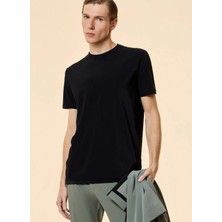 Roberto Ricci Designs Siyah Erkek Slim Fit T-Shirt Rib Shirty