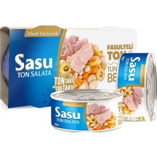 Sasu Fasulyeli Ton Salata 2x160 g İri Parça