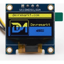 Devremarkt 0.96 Inç OLED Ekran Modülü 128X64 Sarı Mavi I2C SSD1306 LCD Display Arduino ESP32 STM32 Raspberry Pi