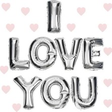 Belirtilmemiş I Love You Folyo Balon Gümüş Renk 35 cm