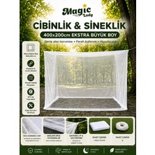 Magic Lady Aile Boy Ekstra Büyük Cibinlik & Sineklik 400x200 cm Yüksek Kaliteli Polyester Malzeme