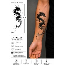 Tattoo Gerçekçi Dragon  Model Geçici Kol Bacak Geçici Sticker Yapıştırma Dövme
