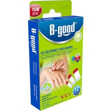 B-Good 12li Su Geçirmez Yara Bandı Nefes Alabilen Şeffaf Poliüretan Film ile Kullanım Kolaylığı
