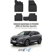 Otocraft Nissan Qashqai E Power (2022 ve Sonrası) Araca Özel 4d Karbon Havuzlu Oto Paspas Full Set 5 Parça