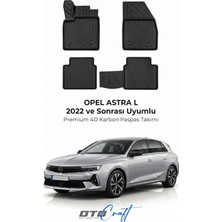 Otocraft Opel Astra L (2022 ve Sonrası) Araca Özel 4d Karbon Havuzlu Oto Paspas Full Set 5 Parça