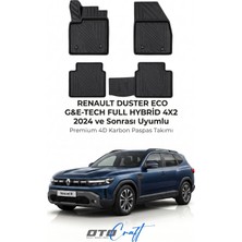 Otocraft Renault Duster Eco G E Tech Full Hybrid 4x2 (2024 ve Sonrası) Araca Özel 4d Karbon Havuzlu Oto Paspas Full Set 5 Parça