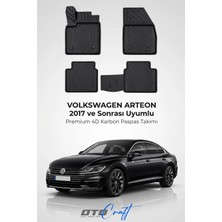 Otocraft Volkswagen Arteon (2017 ve Sonrası) Araca Özel 4d Karbon Havuzlu Oto Paspas Full Set 5 Parça