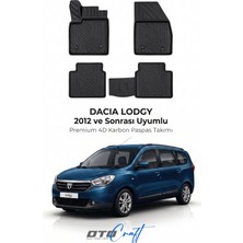 Otocraft Dacia Lodgy (2012 ve Sonrası) Araca Özel 4d Karbon Havuzlu Oto Paspas Full Set 5 Parça