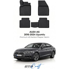 Otocraft Audi A5 (2016-2024) Araca Özel 4d Karbon Havuzlu Oto Paspas Full Set 5 Parça