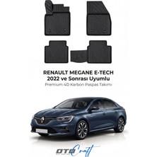 Otocraft Renault Megane E Tech (2022 ve Sonrası) Araca Özel 4d Karbon Havuzlu Oto Paspas Full Set 5 Parça