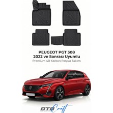 Otocraft Peugeot Pgt 308 (2022 ve Sonrası) Araca Özel 4d Karbon Havuzlu Oto Paspas Full Set 5 Parça