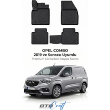 Otocraft Opel Combo (2019 ve Sonrası) Araca Özel 4d Karbon Havuzlu Oto Paspas Full Set 5 Parça