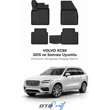 Otocraft Volvo XC90 (2015 ve Sonrası) Araca Özel 4d Karbon Havuzlu Oto Paspas Full Set 5 Parça