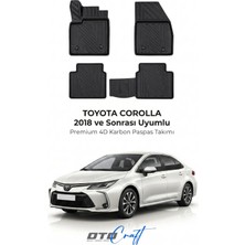 Otocraft Toyota Corolla (2018 ve Sonrası) Araca Özel 4d Karbon Havuzlu Oto Paspas Full Set 5 Parça