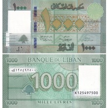 Benim Koleksiyonum Lübnan, 1.000 Livre (2016) P#90 Çil Eski Yabancı Kağıt Para
