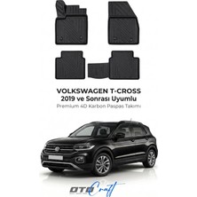 Otocraft Volkswagen T Cross (2019 ve Sonrası) Araca Özel 4d Karbon Havuzlu Oto Paspas Full Set 5 Parça