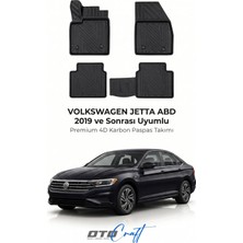 Otocraft Volkswagen Jetta Abd (2019 ve Sonrası) Araca Özel 4d Karbon Havuzlu Oto Paspas Full Set 5 Parça