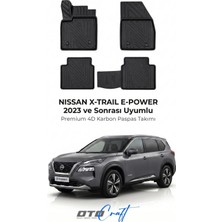 Otocraft Nissan x Trail E Power (2023 ve Sonrası) Araca Özel 4d Karbon Havuzlu Oto Paspas Full Set 5 Parça