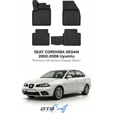 Otocraft Seat Cordoba Sedan (2002-2008) Araca Özel 4d Karbon Havuzlu Oto Paspas Full Set 5 Parça