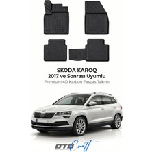Otocraft Skoda Karoq (2017 ve Sonrası) Araca Özel 4d Karbon Havuzlu Oto Paspas Full Set 5 Parça