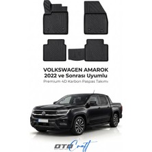 Otocraft Volkswagen Amarok (2022 ve Sonrası) Araca Özel 4d Karbon Havuzlu Oto Paspas Full Set 5 Parça