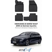 Otocraft Mercedes B Serisi W247 (2018 ve Sonrası) Araca Özel 4d Karbon Havuzlu Oto Paspas Full Set 5 Parça