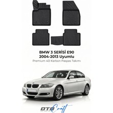 Otocraft Bmw 3 Serisi E90 (2004-2013) Araca Özel 4d Karbon Havuzlu Oto Paspas Full Set 5 Parça
