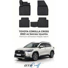 Otocraft Toyota Corolla Cross (2022 ve Sonrası) Araca Özel 4d Karbon Havuzlu Oto Paspas Full Set 5 Parça