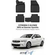Otocraft Citroën C Elysee (2012 ve Sonrası) Araca Özel 4d Karbon Havuzlu Oto Paspas Full Set 5 Parça