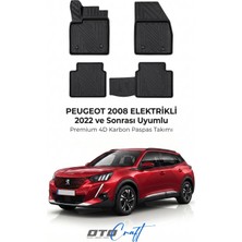 Otocraft Peugeot 2008 Ev (2022 ve Sonrası) Araca Özel 4d Karbon Havuzlu Oto Paspas Full Set 5 Parça