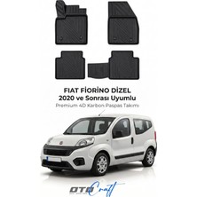 Otocraft Fiat Fiorino Dizel (2020 ve Sonrası) Araca Özel 4d Karbon Havuzlu Oto Paspas Full Set 5 Parça