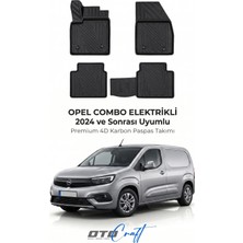 Otocraft Opel Combo Ev (2024 ve Sonrası) Araca Özel 4d Karbon Havuzlu Oto Paspas Full Set 5 Parça