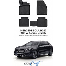 Otocraft Mercedes Gla H242 (2021 ve Sonrası) Araca Özel 4d Karbon Havuzlu Oto Paspas Full Set 5 Parça
