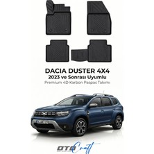 Otocraft Dacia Duster 4x4 (2023 ve Sonrası) Araca Özel 4d Karbon Havuzlu Oto Paspas Full Set 5 Parça