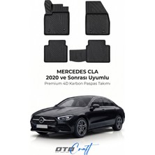 Otocraft Mercedes Cla (2020 ve Sonrası) Araca Özel 4d Karbon Havuzlu Oto Paspas Full Set 5 Parça