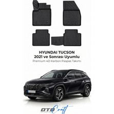 Otocraft Hyundai Tucson (2021 ve Sonrası) Araca Özel 4d Karbon Havuzlu Oto Paspas Full Set 5 Parça