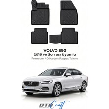 Otocraft Volvo S90 (2016 ve Sonrası) Araca Özel 4d Karbon Havuzlu Oto Paspas Full Set 5 Parça