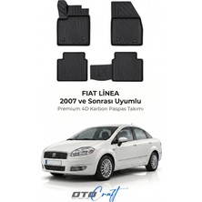 Otocraft Fiat Linea (2007 ve Sonrası) Araca Özel 4d Karbon Havuzlu Oto Paspas Full Set 5 Parça