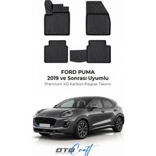Otocraft Ford Puma (2019 ve Sonrası) Araca Özel 4d Karbon Havuzlu Oto Paspas Full Set 5 Parça