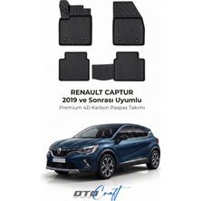 Otocraft Renault Captur (2019 ve Sonrası) Araca Özel 4d Karbon Havuzlu Oto Paspas Full Set 5 Parça