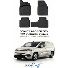 Otocraft Toyota Proace City (2019 ve Sonrası) Araca Özel 4d Karbon Havuzlu Oto Paspas Full Set 5 Parça