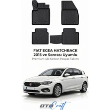 Otocraft Fiat Egea Hatchback (2015 ve Sonrası) Araca Özel 4d Karbon Havuzlu Oto Paspas Full Set 5 Parça