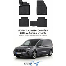 Otocraft Ford Tourneo Courier (2024 ve Sonrası) Araca Özel 4d Karbon Havuzlu Oto Paspas Full Set 5 Parça