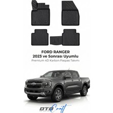 Otocraft Ford Ranger (2023 ve Sonrası) Araca Özel 4d Karbon Havuzlu Oto Paspas Full Set 5 Parça