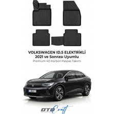 Otocraft Volkswagen Id 5 Ev (2021 ve Sonrası) Araca Özel 4d Karbon Havuzlu Oto Paspas Full Set 5 Parça