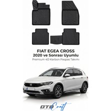 Otocraft Fiat Egea Cross (2020 ve Sonrası) Araca Özel 4d Karbon Havuzlu Oto Paspas Full Set 5 Parça