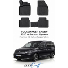 Otocraft Volkswagen Caddy (2020 ve Sonrası) Araca Özel 4d Karbon Havuzlu Oto Paspas Full Set 5 Parça